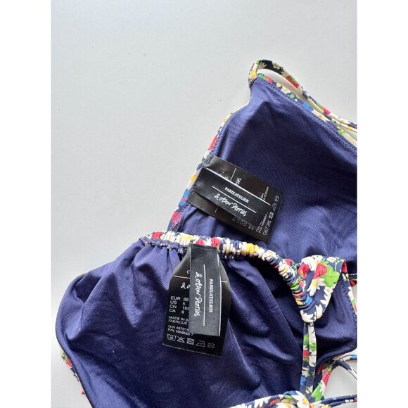 & OTHER STORIES Floral Strawberry 2pc Triangle Halter Bikini Set, Size 6/8 - Picture 11 of 14